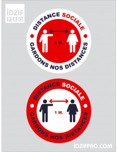 Autocollant Gardons nos distances