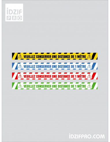 Bande de sol adhésive Distance de sécurité Covid 19