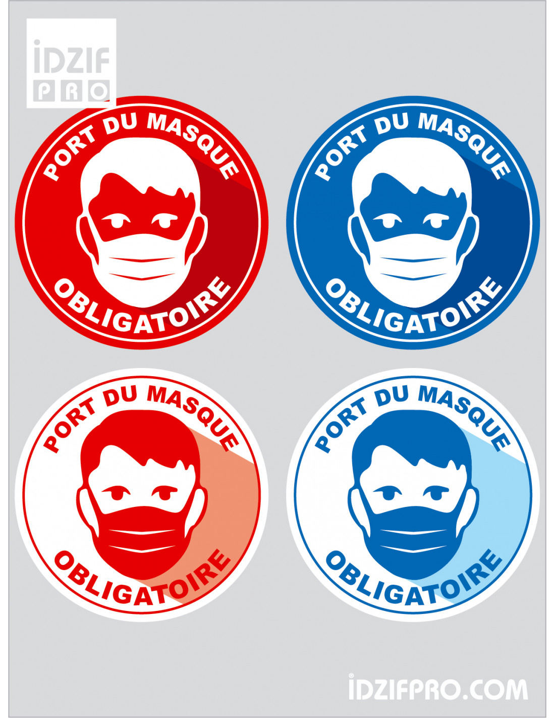 Stickers sol rond port du masque Coronavirus